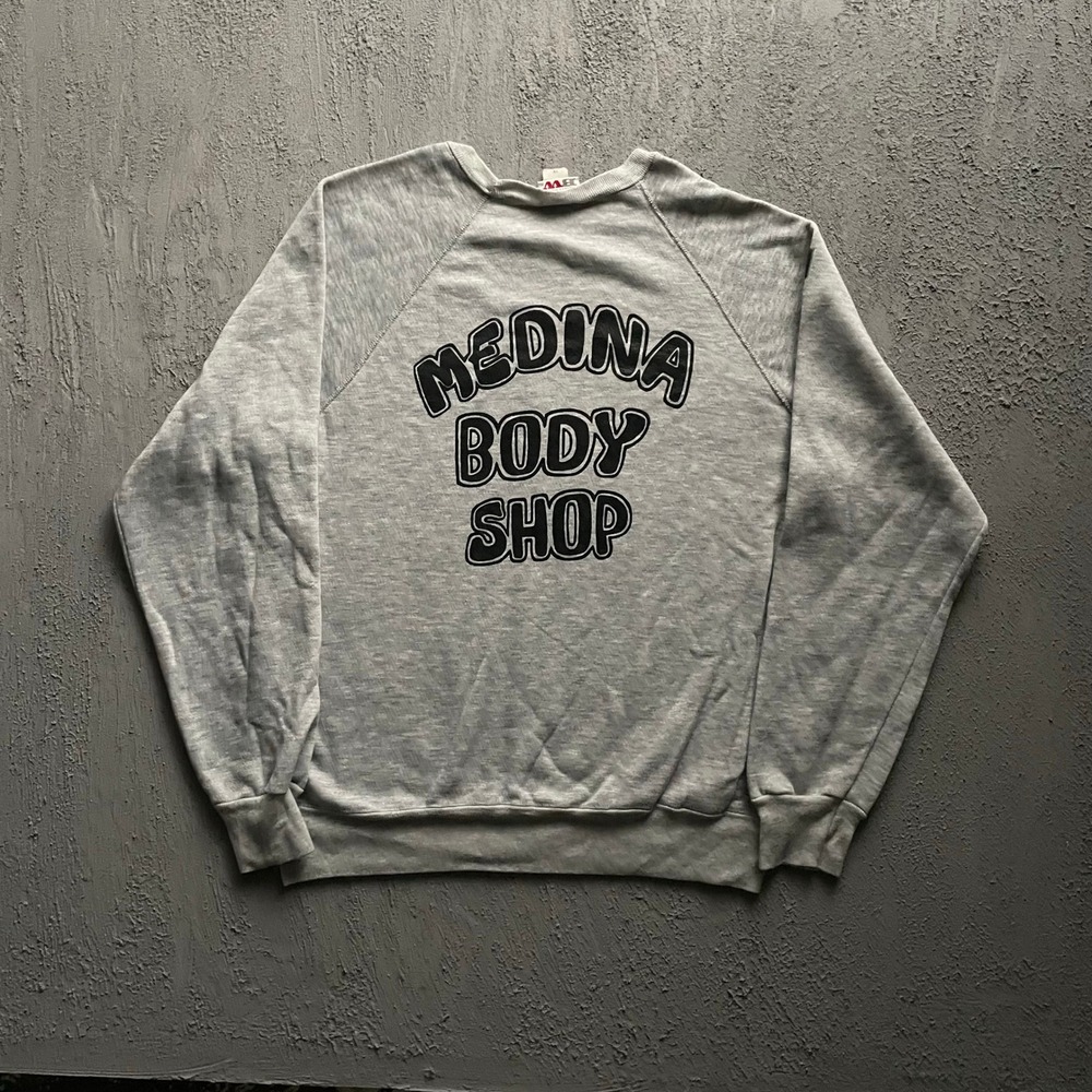 Vintage Medina‎ Body shop Sweatshirt Mens XXL Gray 90s Bassett-Walker